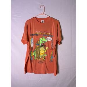 KING TONGA'S EVOLUTION OF THE SURF BOARD Graphic Print Orange Shirt Size XL